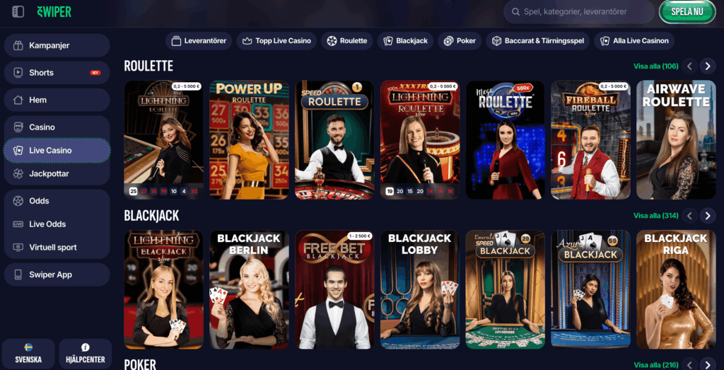 swiper livecasino