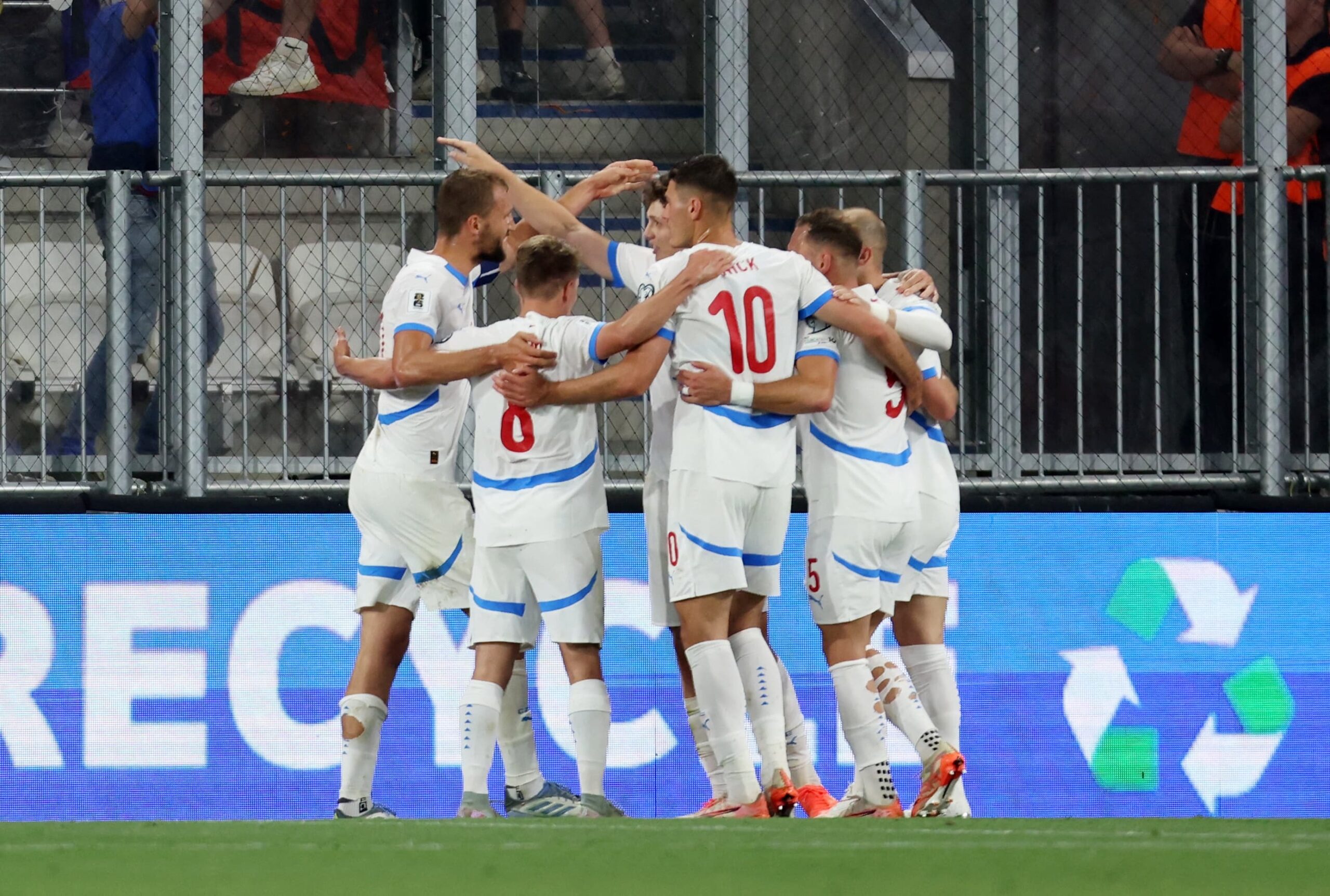 Tjeckerna firar ett mål