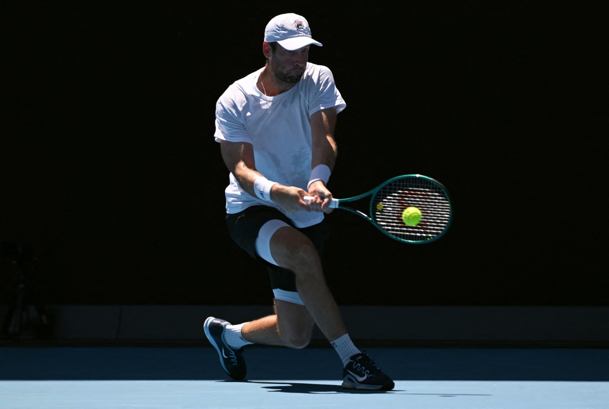 Quentin Halys slår en backhand