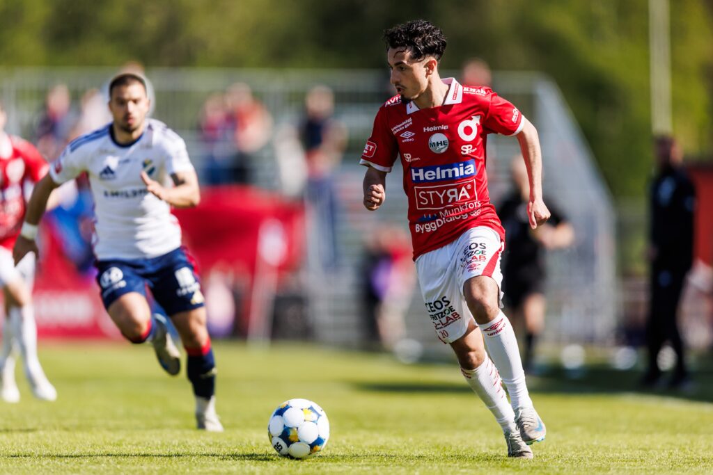 Degerfors Elias Barsoum under fotbollsmatchen i Allsvenskan mellan Degerfors och Öster