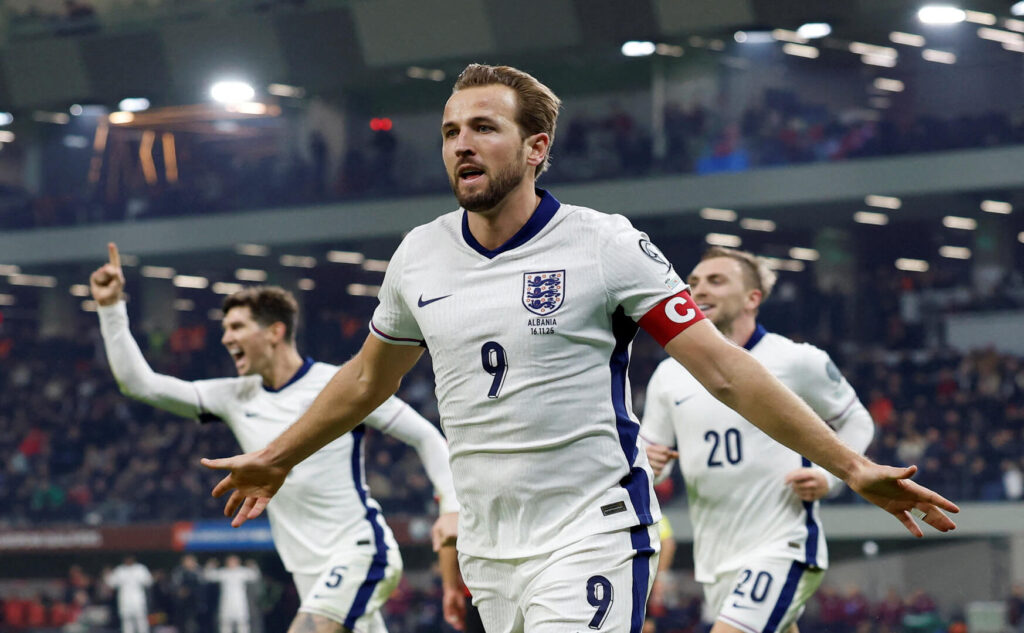 Harry Kane, England, firar, taggad inför VM 2026