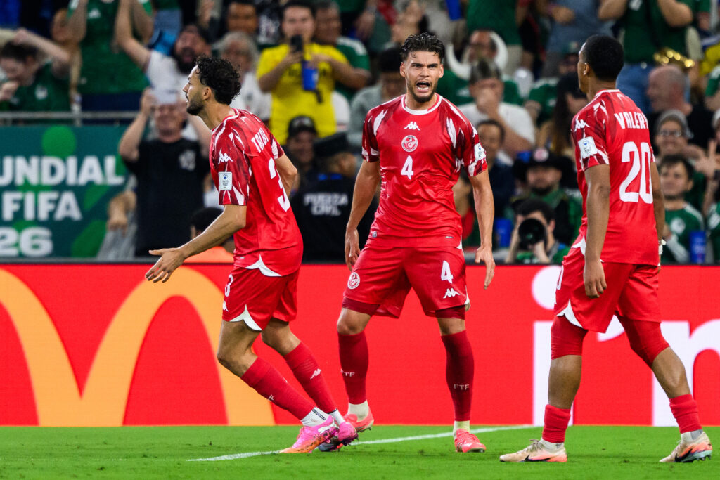 Omar Rekik efter reduceringsmålet - Sverige - Tunisien